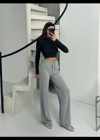 Siyah Rahat Kesim Kadın Kumaş Pantolon - Görsel 3