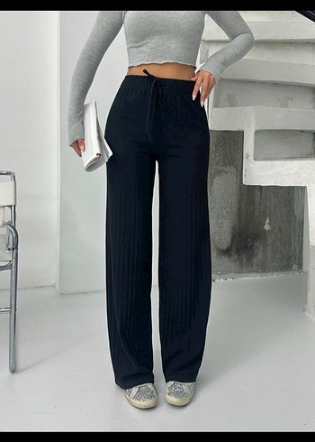 Siyah Rahat Kesim Kadın Kumaş Pantolon - Görsel 2