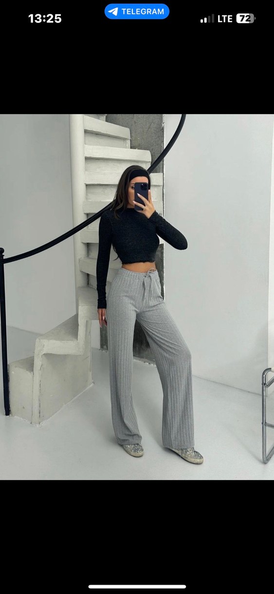 Siyah Rahat Kesim Kadın Kumaş Pantolon - Görsel 3