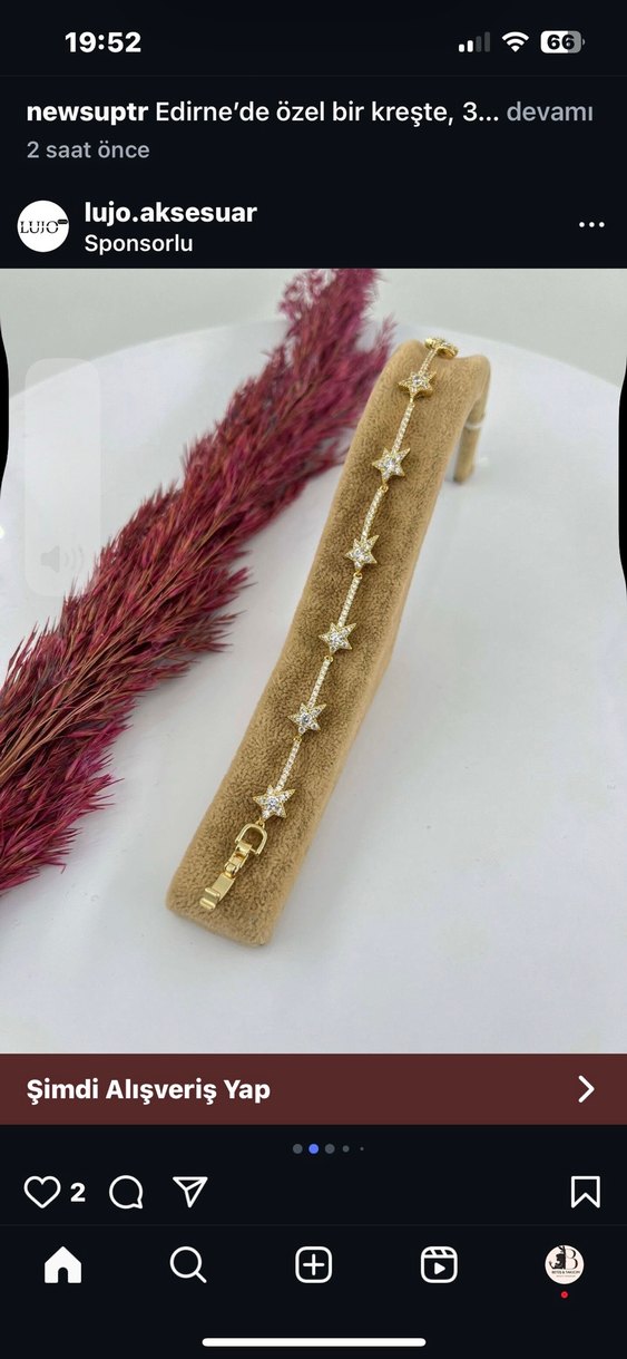 Zincir Detaylı Parlak Altın Kadın Bileklik - Görsel 3