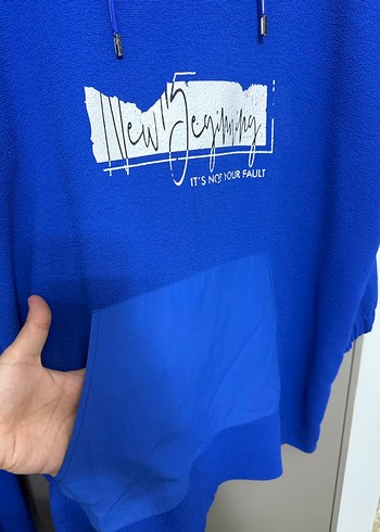 Kadın Mavi Rahat Kesim Eşofman Takımı - Görsel 5