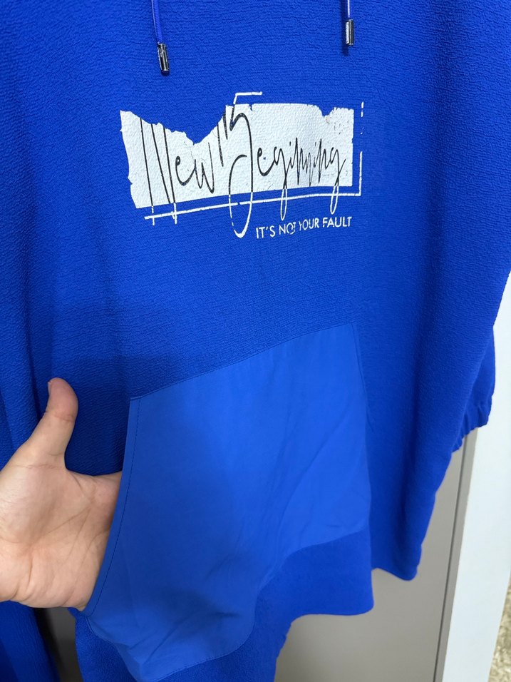 Kadın Mavi Rahat Kesim Eşofman Takımı - Görsel 5