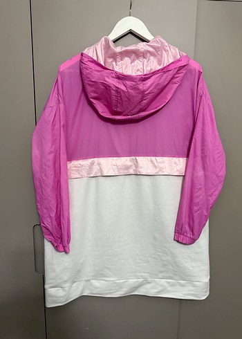 Pembe Kapüşonlu Midi Yağmurluk - Görsel 2