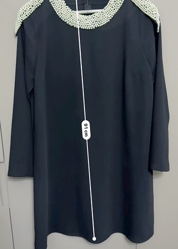 Boncuk Detaylı Siyah Uzun Kollu Tunik - Görsel 7