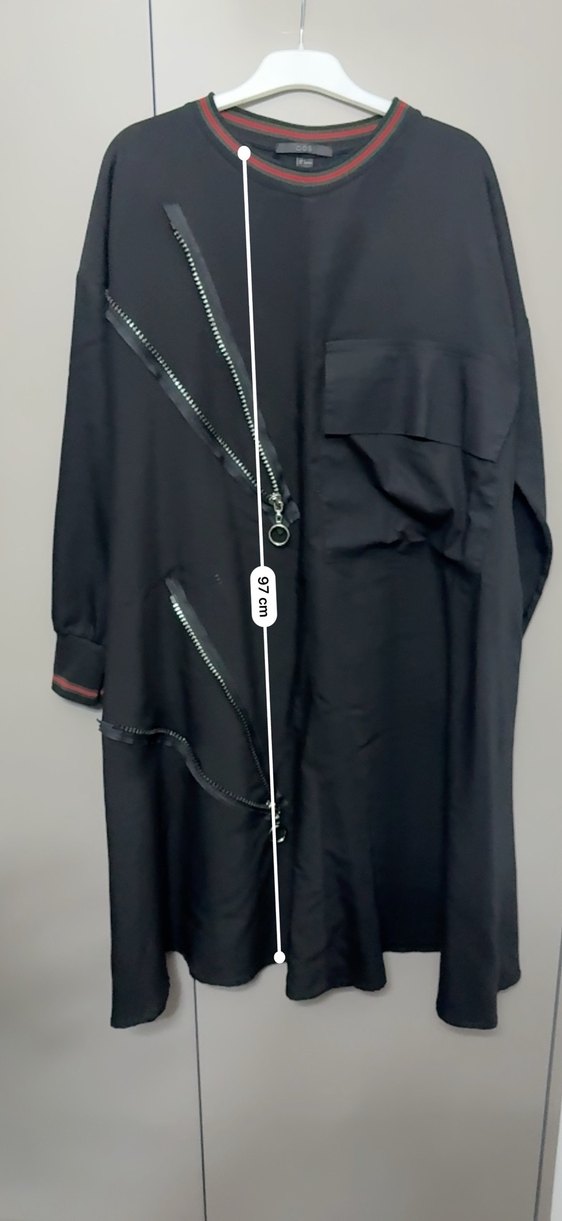 Fermuarlı Siyah Uzun Kadın Tunik - Görsel 4