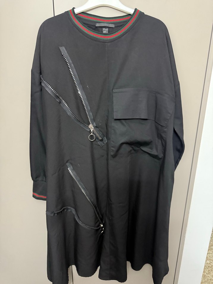 Fermuarlı Siyah Uzun Kadın Tunik - Görsel 3