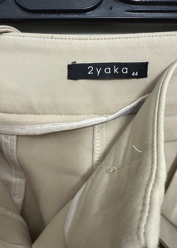 Bej Kadın Kumaş Pantolon 95 cm Bel Detaylı - Görsel 3