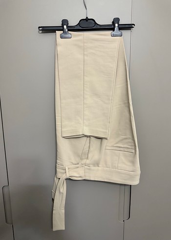 Bej Kadın Kumaş Pantolon 95 cm Bel Detaylı - Görsel 5