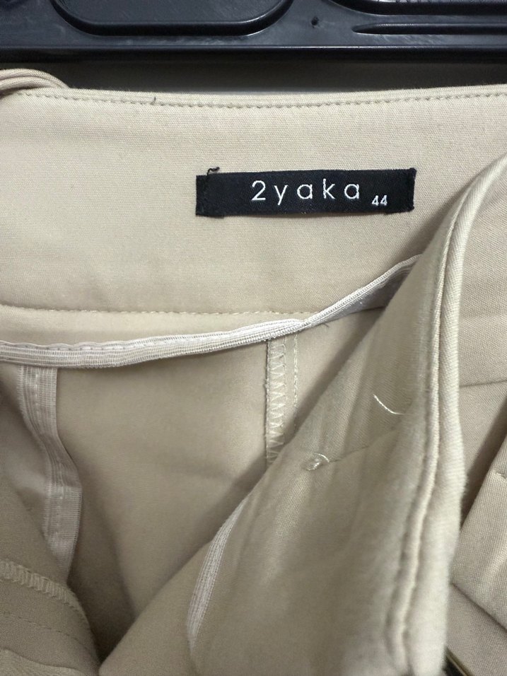 Bej Kadın Kumaş Pantolon 95 cm Bel Detaylı - Görsel 3