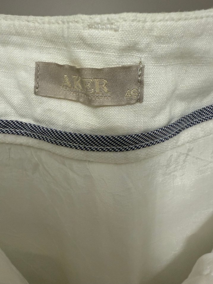 Beyaz Keten Midi Kadın Etek - Görsel 4