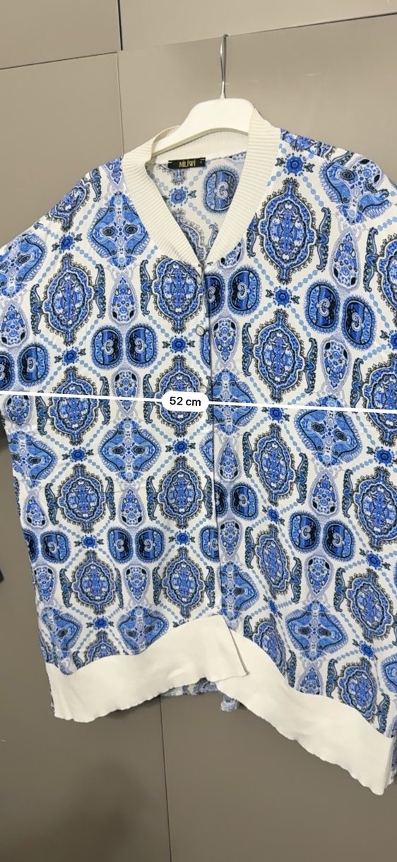 Mavi Bohem Uzun Örgü yakalı Tunik - Görsel 5