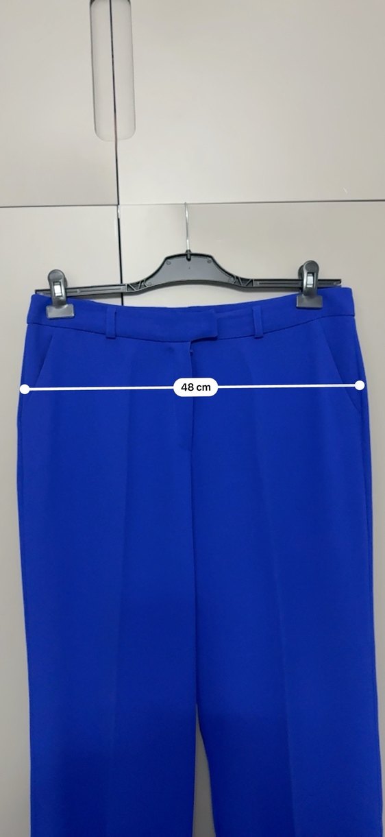 Mavi Pilili Kadın Kumaş Pantolon - Görsel 3