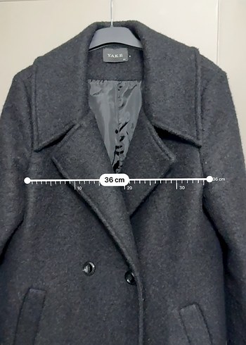 Siyah Renk Çift Düğmeli Uzun Kaban - Görsel 6