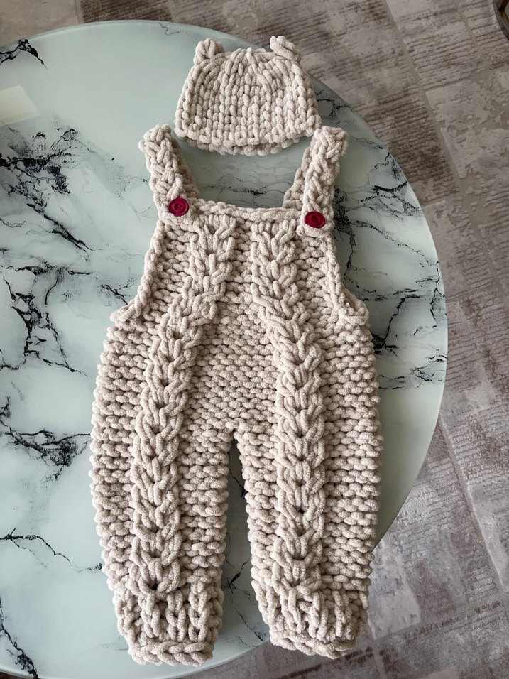 Bej Örgü bebek seti - Görsel 2
