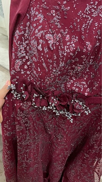 40 Beden bordo Renk Tesettür abiye