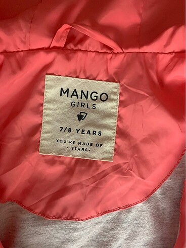 8 Yaş Beden 7-8 yaş mango kız çocuk ruzgarlık mont
