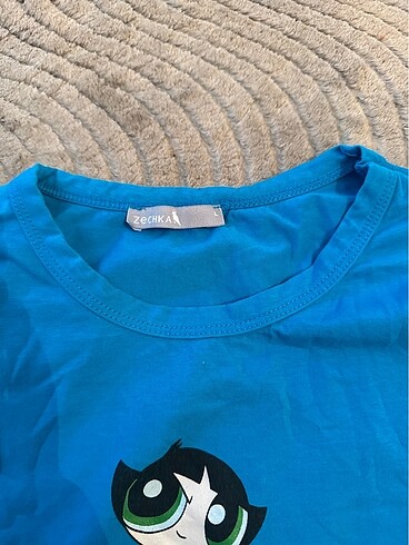 Mavi crop tişört - Görsel 2