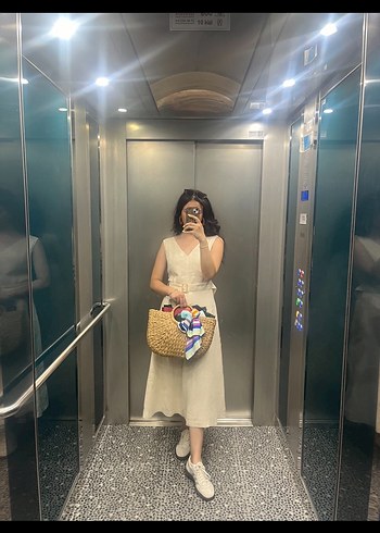 diğer Beden Mango Kemerli Uzun Elbise