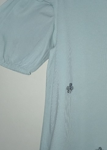 Zara marka taşlı bluz 9-10 yaş - Görsel 2