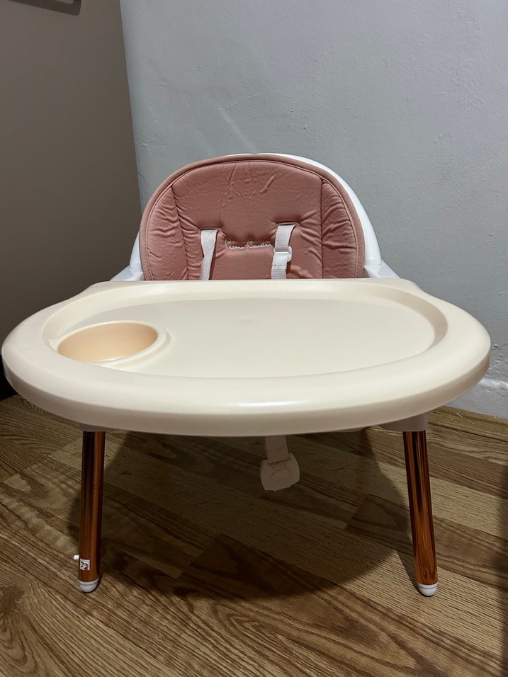 Pastel Beyaz Bebek Mama Sandalyesi pier cardin - Görsel 3