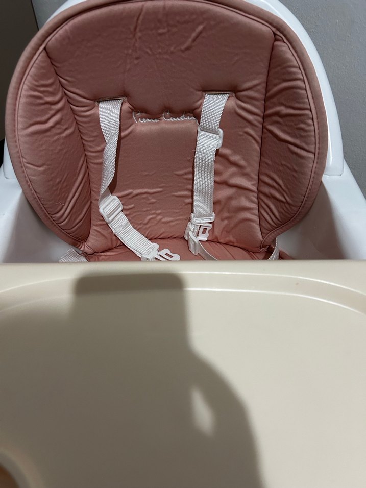 Pastel Beyaz Bebek Mama Sandalyesi pier cardin - Görsel 5