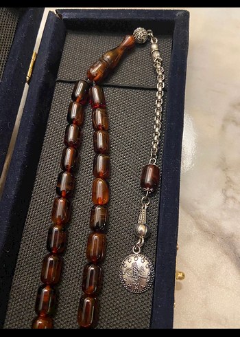 Kehribar Kahverengi Erkek Tesbih Beyrut damla Minimalist Tasarım - Görsel 3