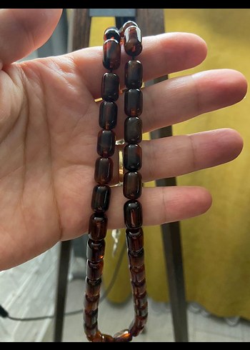 Kehribar Kahverengi Erkek Tesbih Beyrut damla Minimalist Tasarım - Görsel 4