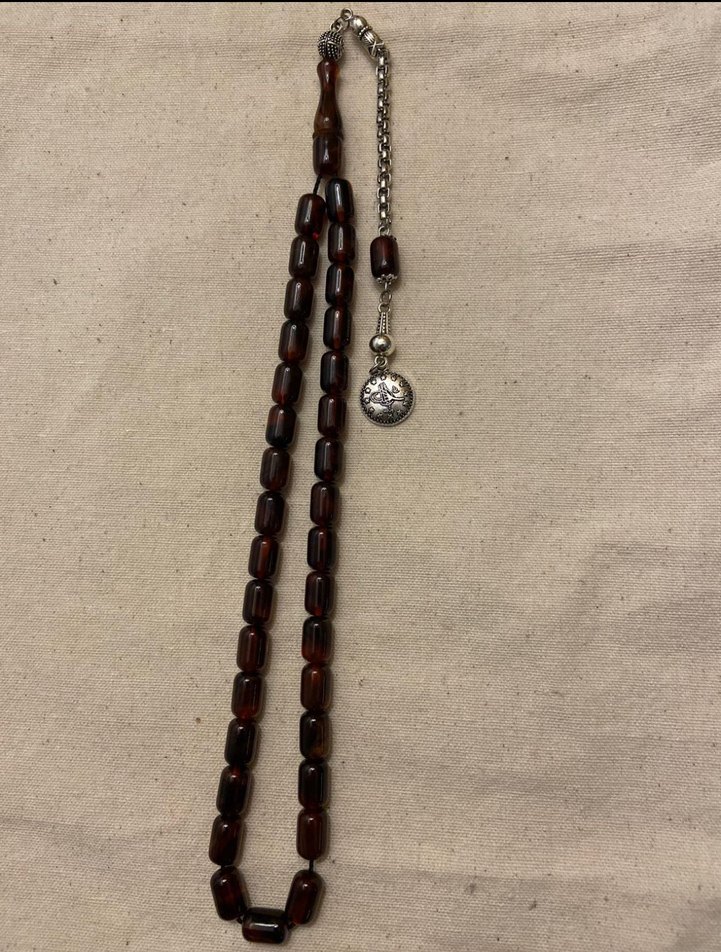 Kehribar Kahverengi Erkek Tesbih Beyrut damla Minimalist Tasarım - Görsel 5