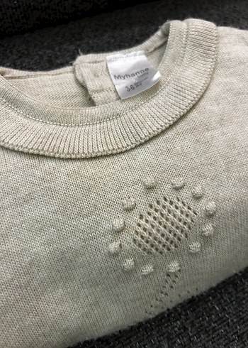 Krem Örgü Bebek Kız Takımı Uzun Kollu - Görsel 5