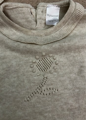 Krem Örgü Bebek Kız Takımı Uzun Kollu - Görsel 2