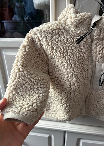 Kız ve erkek Çocuk Beyaz Kürklü Sweatshirt - Görsel 2