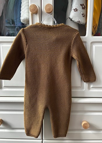 Kahverengi Örgü Bebek Tulum - Görsel 2