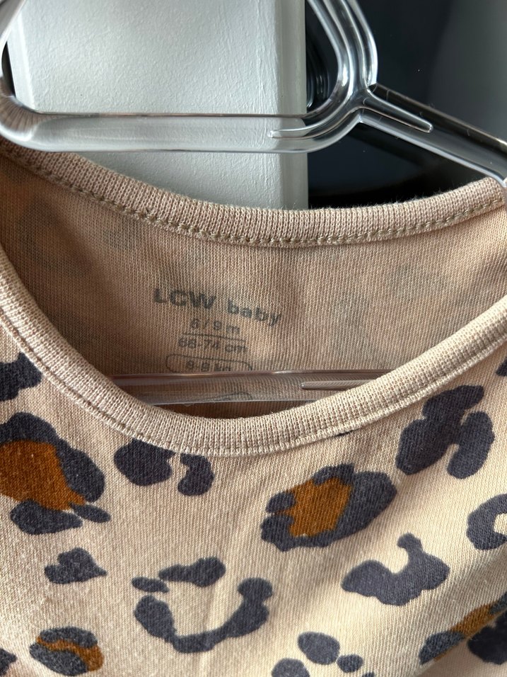 Kahverengi Leopar Desenli Uzun Kollu Bebek Body - Görsel 2