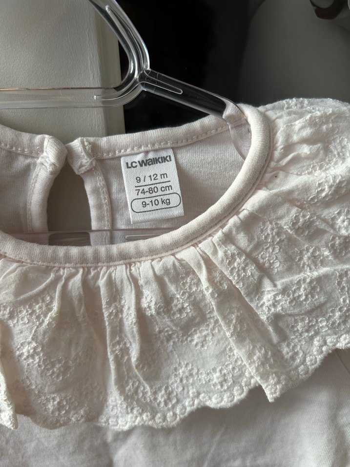 Kız Çocuk Beyaz Keten Fırfırlı Gömlek - Görsel 2