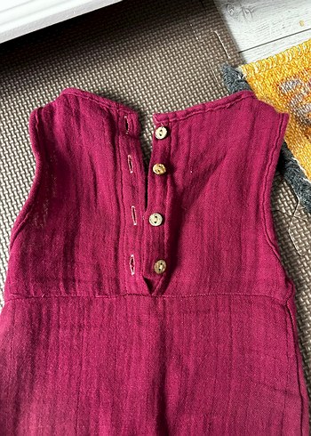 Bordo Örgü Bebek Kız Tulum - Görsel 3