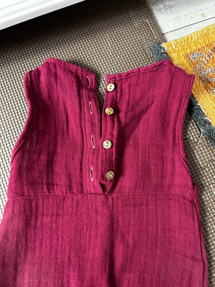 Bordo Örgü Bebek Kız Tulum - Görsel 3