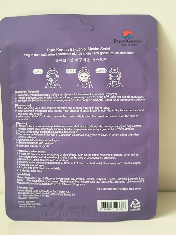 Pure Korean Bakuchiol Canlandırıcı Maske - Görsel 4