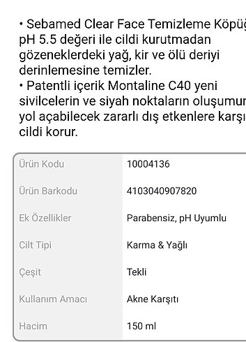  Beden SEBAMED TEMIZLEME KÖPÜĞÜ 