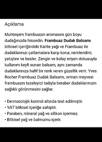 YVESROCHER FRAMBUAZ DUDAK BALSAMI  - Görsel 5