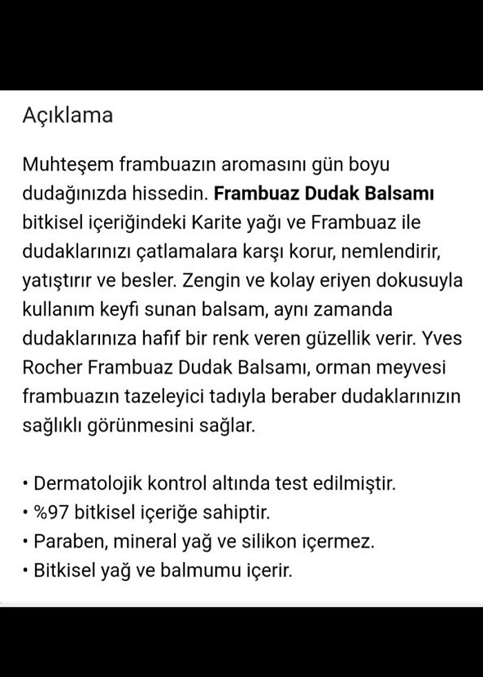 YVESROCHER FRAMBUAZ DUDAK BALSAMI  - Görsel 4