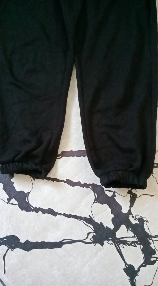 Siyah Rahat Kesim Kadın Eşofman Altı - Görsel 4