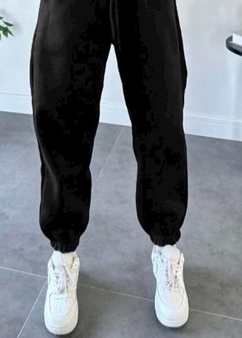 Erkek Siyah Salaş Sweatshirt Kapşonlu oversize beden - Görsel 4