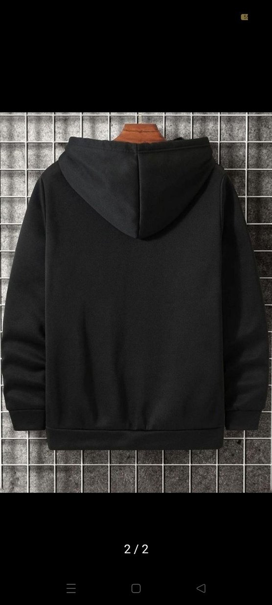 Erkek Siyah Salaş Sweatshirt Kapşonlu oversize beden - Görsel 3