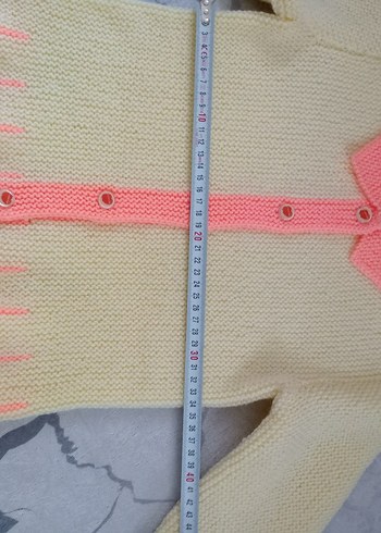 Pembe Yakalı Bohem Kız Hırka - Görsel 4