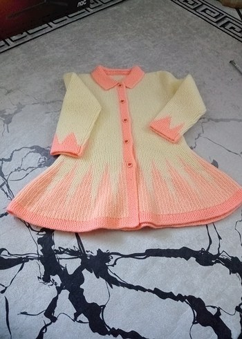 Pembe Yakalı Bohem Kız Hırka - Görsel 3