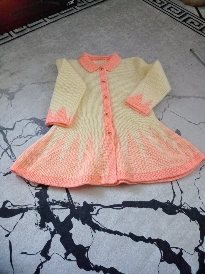 Pembe Yakalı Bohem Kız Hırka - Görsel 3