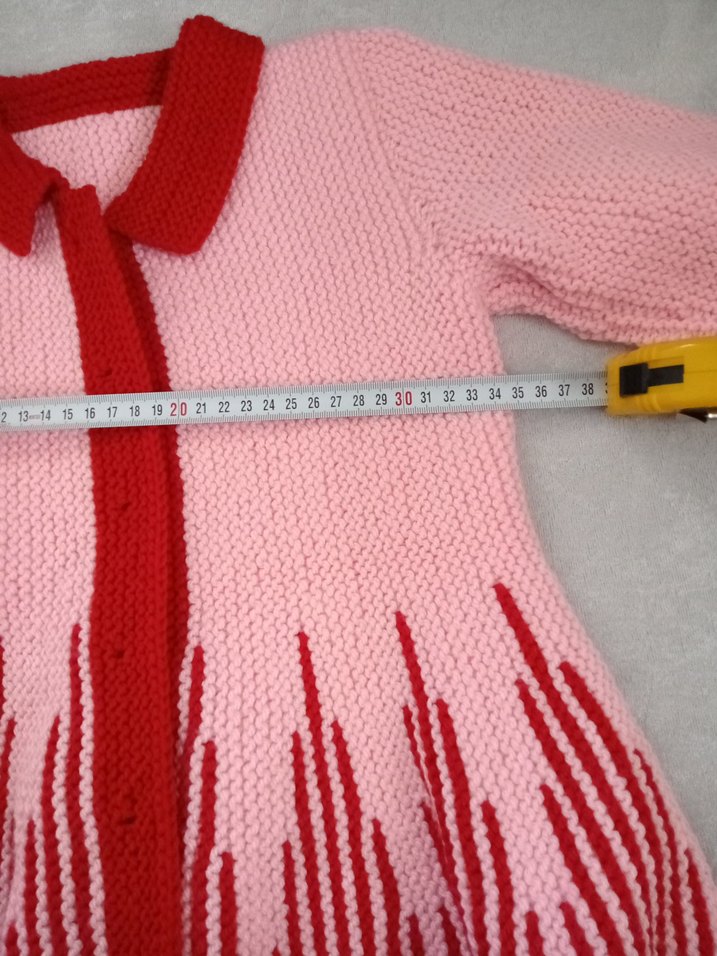 Kız Çocuk Pembe Kırmızı Triko Hırka - Görsel 5