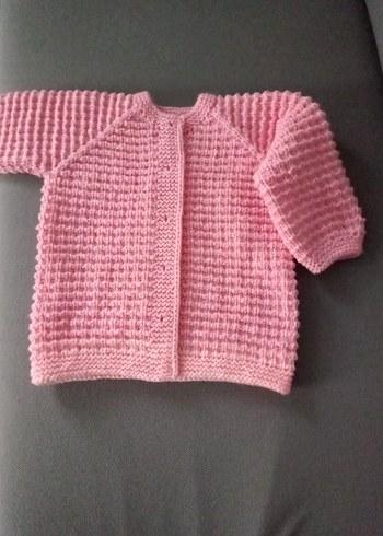 Pembe Örgü Kız Çocuk Hırka - Görsel 2