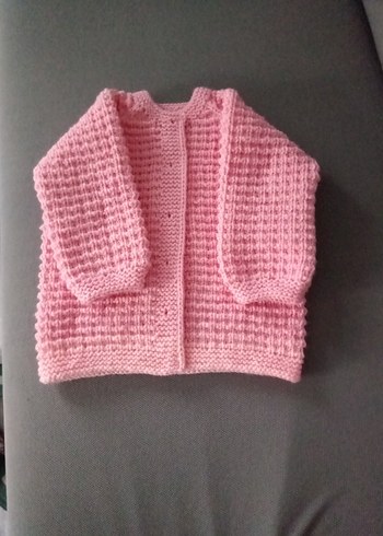 Pembe Örgü Kız Çocuk Hırka - Görsel 3