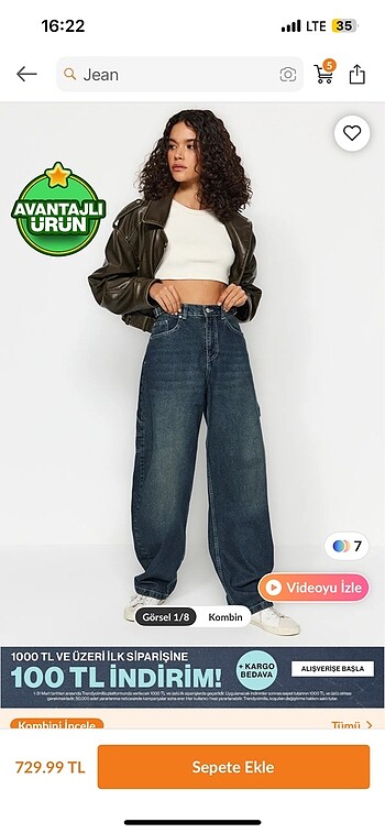 Trendyol & Milla Bol kesim skater jeans